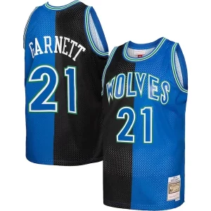 Splendido Kevin Garnett Minnesota Timberwolves Hardwood Classics 1995/96 Split Swingman Jersey Black/Blue