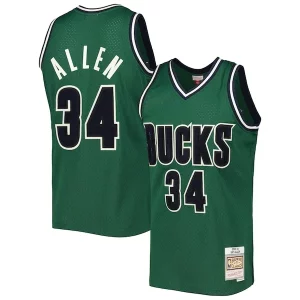 Splendido Ray Allen Milwaukee Bucks 2000/01 Hardwood Classics Off Court Swingman Jersey Hunter Green