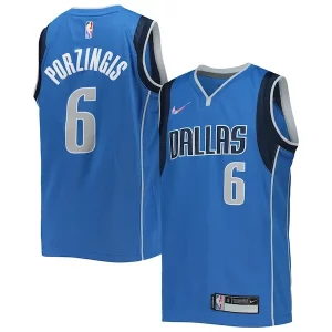 Stupendo Attraente Kristaps Porzingis Dallas Mavericks Nike Youth 2021/22 Diamond Swingman Jersey Icon Edition Blue