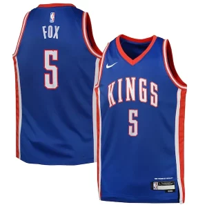 Stupendo Elegante Sofisticato De'Aaron Fox Sacramento Kings Nike Youth 2024/25 Swingman Player Jersey City Edition Blue
