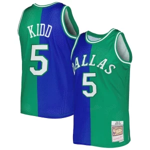 Stupendo Jason Kidd Dallas Mavericks Hardwood Classics 1994/95 Split Swingman Jersey Blue/Green