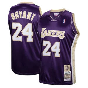 Stupendo Kobe Bryant Los Angeles Lakers Hall of Fame Class of 2020 #24 Authentic Hardwood Classics Jersey Purple/Gold