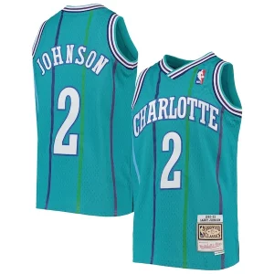 Stupendo Meraviglioso Larry Johnson Charlotte Hornets Youth 1992/93 Hardwood Classics Swingman Jersey Teal