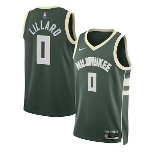 Stupendo Raffinato Damian Lillard Milwaukee Bucks Nike Unisex Swingman Jersey Icon Edition Hunter Green
