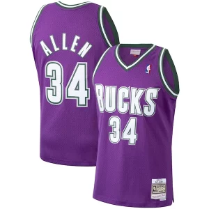Stupendo Sofisticato Robusto Ray Allen Milwaukee Bucks 2000/01 Hardwood Classics Swingman Jersey Purple