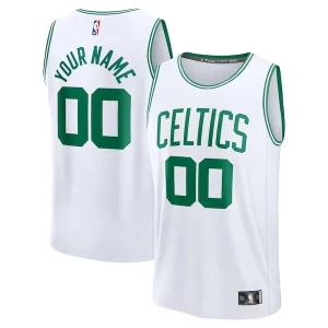 Gorgeous Prestigioso Boston Celtics Fast Break Custom Jersey Association Edition White/Kelly Green/Black