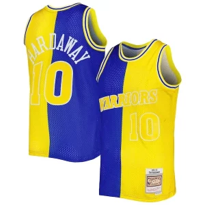 Trendy Carino Tim Hardaway Golden State Warriors Hardwood Classics 1990/91 Split Swingman Jersey Royal/Gold