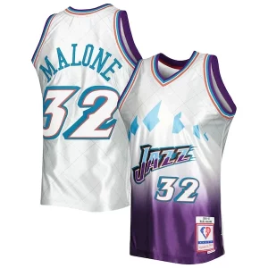 Trendy Comodo Karl Malone Utah Jazz 1996/97 Hardwood Classics 75th Anniversary Swingman Jersey Platinum