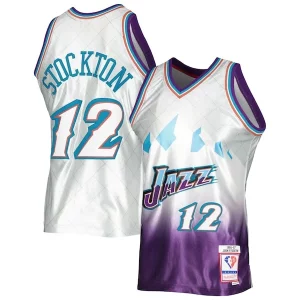 Trendy John Stockton Utah Jazz 1996/97 Hardwood Classics 75th Anniversary Swingman Jersey Platinum