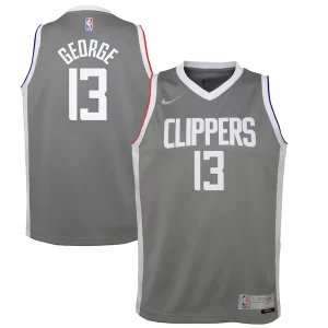 Trendy Prestigioso Magnifico Paul George LA Clippers Nike Youth 2020/21 Swingman Player Jersey Gray Earned Edition