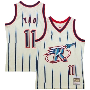 Trendy Yao Ming Houston Rockets Chainstitch Swingman Jersey Cream