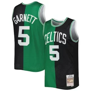 Versatile Gorgeous Kevin Garnett Boston Celtics Hardwood Classics 2007/08 Split Swingman Jersey Black/Kelly Green