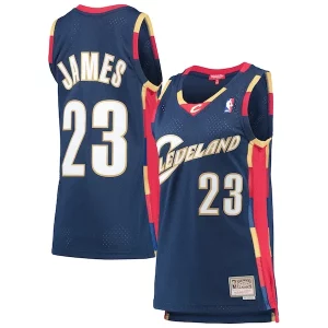 Versatile Incantevole Delizioso LeBron James Cleveland Cavaliers Women's Hardwood Classics Swingman Jersey Navy