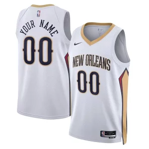 Versatile Resistente Comodo New Orleans Pelicans Nike Unisex Swingman Custom Jersey White Association Edition