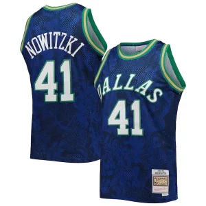 Versatile Trendy Dirk Nowitzki Dallas Mavericks Hardwood Classics 1998/99 Lunar New Year Swingman Jersey Blue