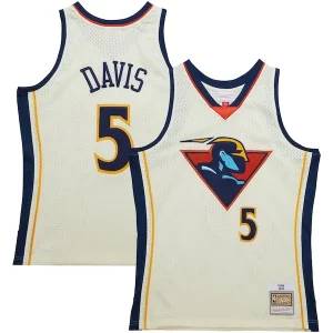 Versatile Trendy Lussuoso Baron Davis Golden State Warriors Chainstitch Swingman Jersey Cream
